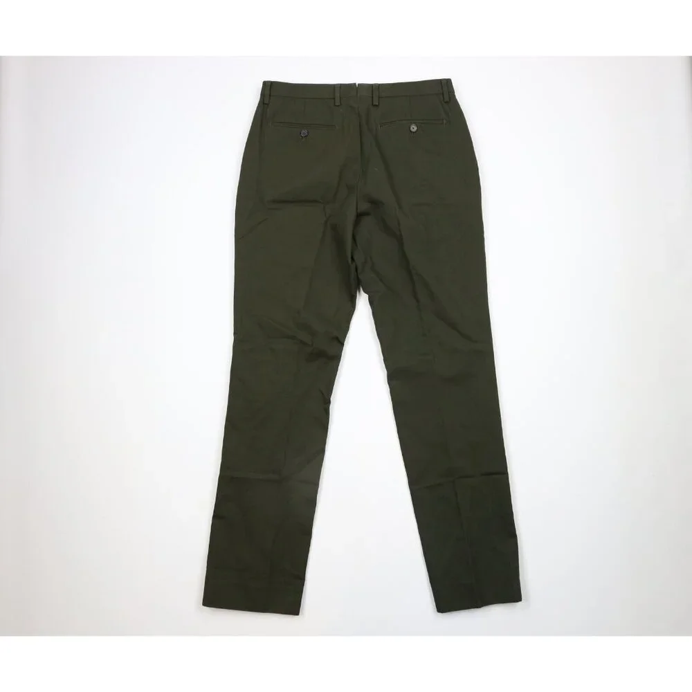 Banana Republic Mens Size 32x33 Flat Front Linen Blend Chinos Chino Pants Green
